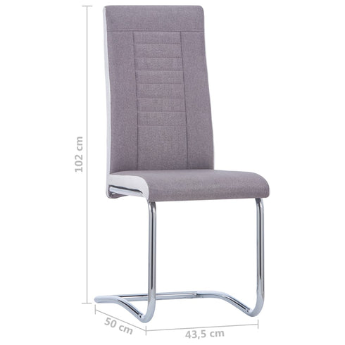Swen Studio -  Cantilever Dining Chairs 6 pcs Taupe Fabric